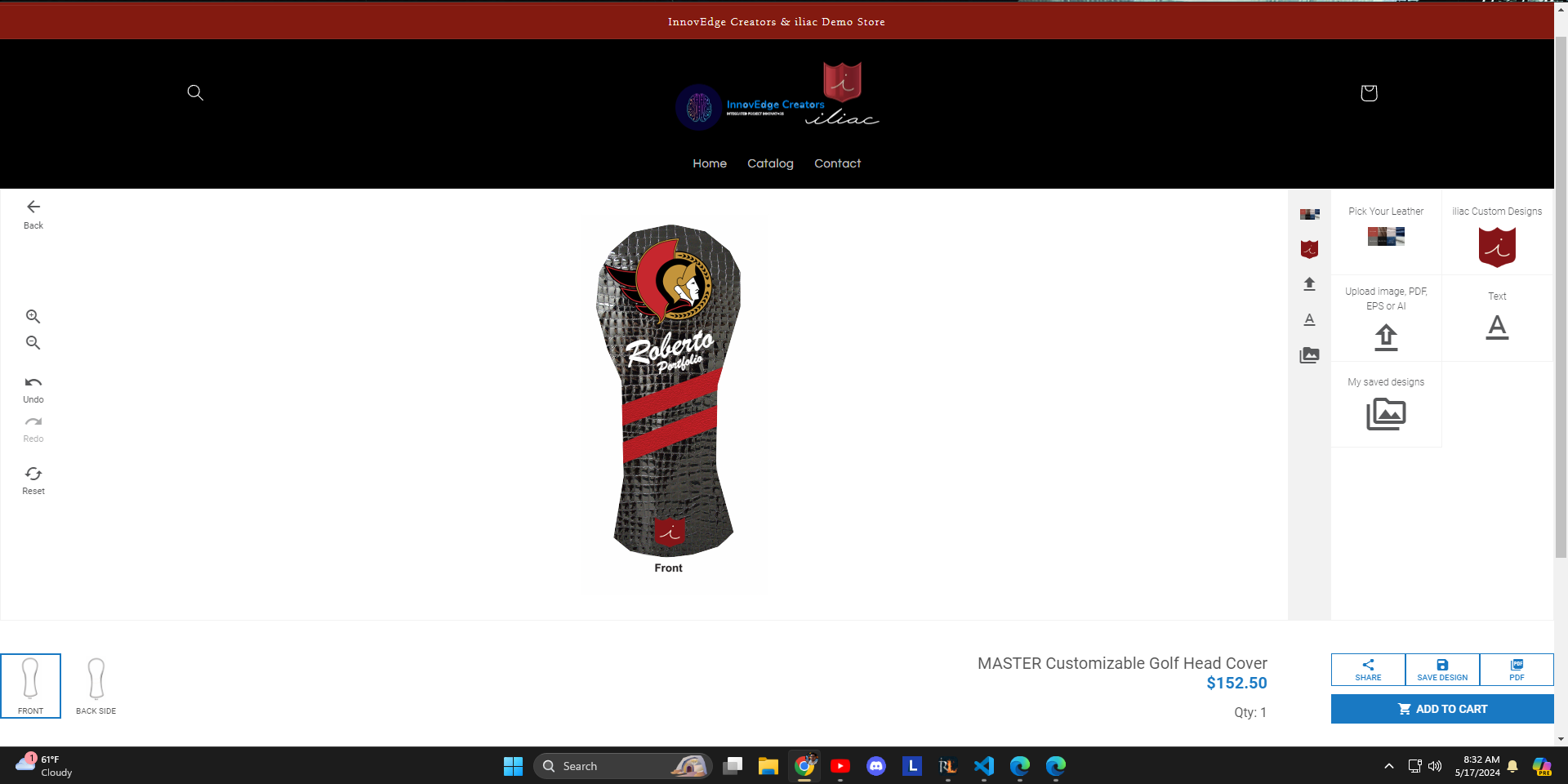 Custom Head Cover Feature